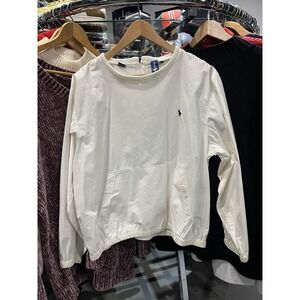 Vintage Polo Ralph Lauren White Windbreaker Pullover Anorak Sailing Size Medium